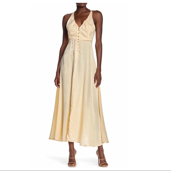 FREE PEOPLE BOHO FLOWY V-NECK MAXI SUN DRESS A2C - Picture 2 of 14
